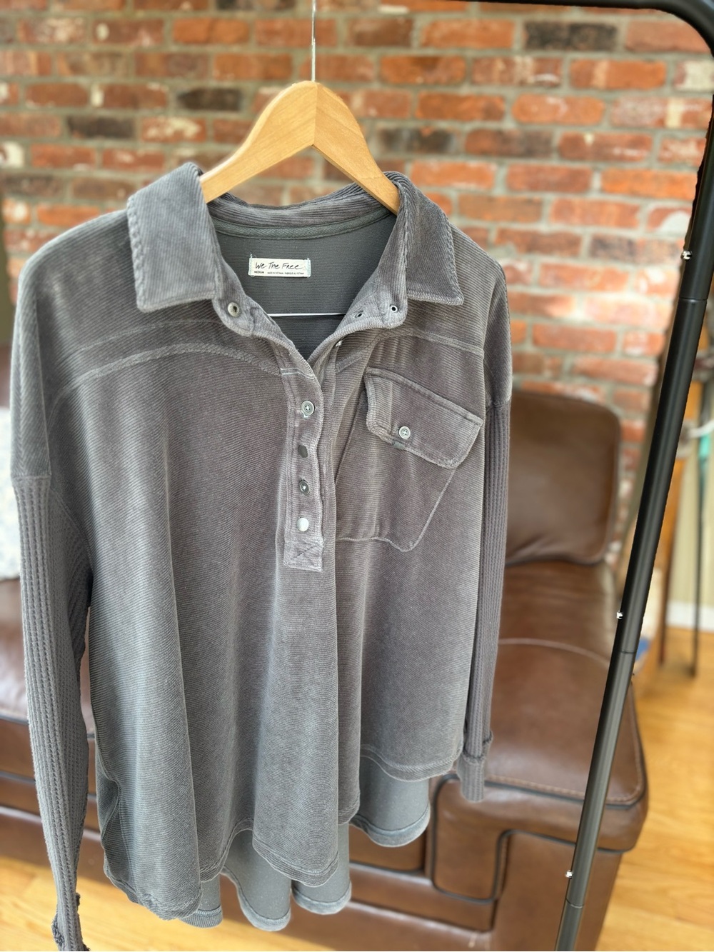 Free People We The Free Oversized Henley Sweatshirt Pullover | Cozy Casual
